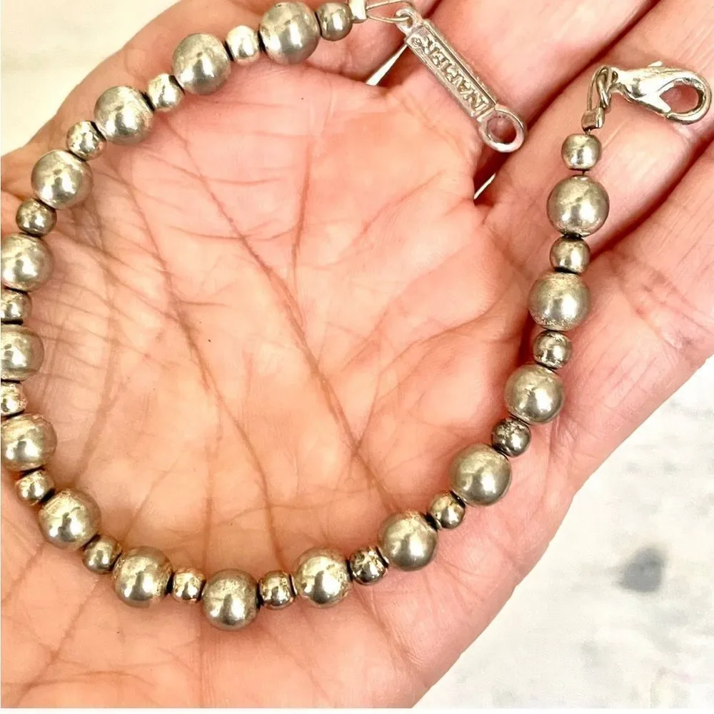 Napier vintage  silver tone beaded bracelet